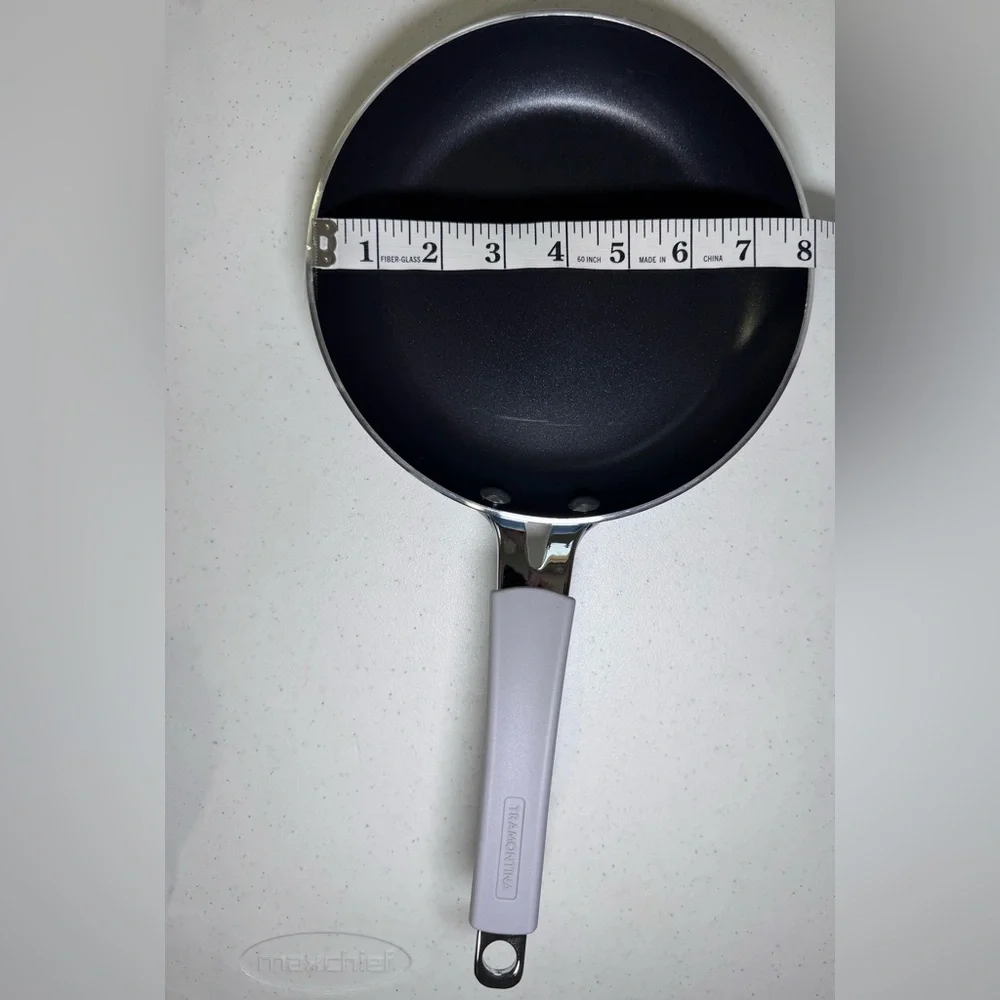 Nonstick Skillet with Light Gray Handle Tramontina Pan 8 inches 20 centimeters